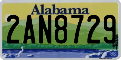 AL license plate 2AN8729