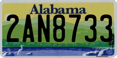 AL license plate 2AN8733