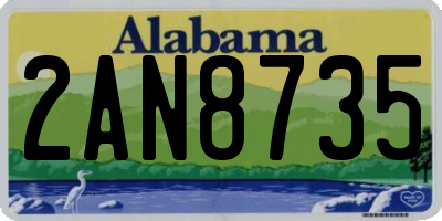 AL license plate 2AN8735