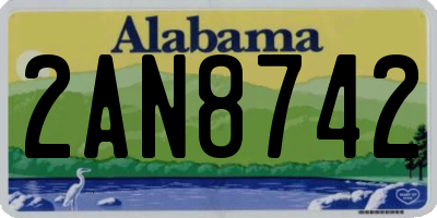 AL license plate 2AN8742