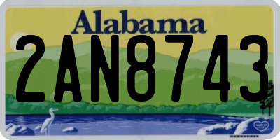 AL license plate 2AN8743