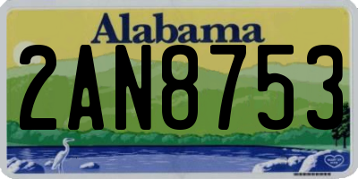 AL license plate 2AN8753