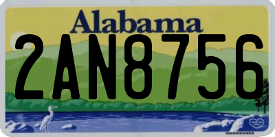 AL license plate 2AN8756