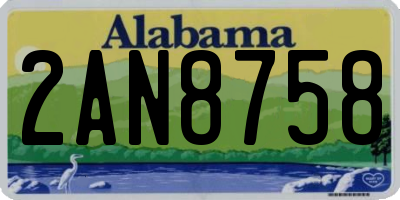 AL license plate 2AN8758