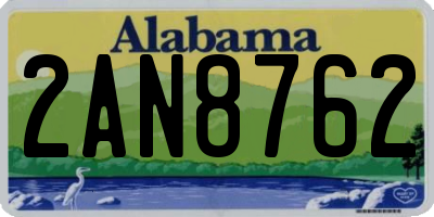 AL license plate 2AN8762