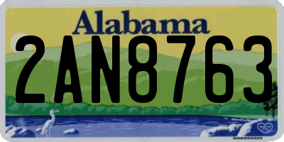 AL license plate 2AN8763