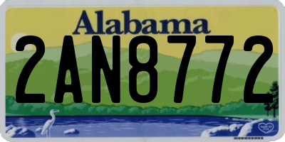 AL license plate 2AN8772