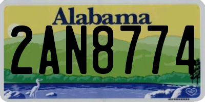AL license plate 2AN8774