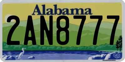 AL license plate 2AN8777