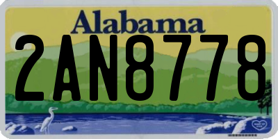 AL license plate 2AN8778