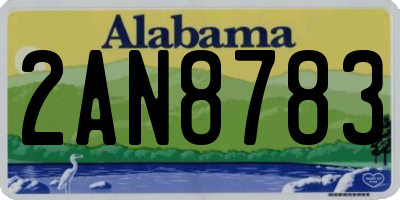 AL license plate 2AN8783