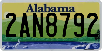 AL license plate 2AN8792