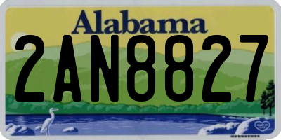 AL license plate 2AN8827