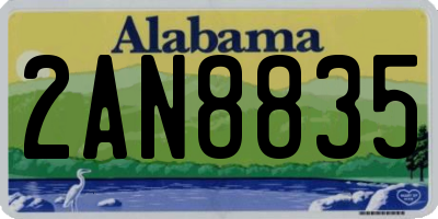 AL license plate 2AN8835