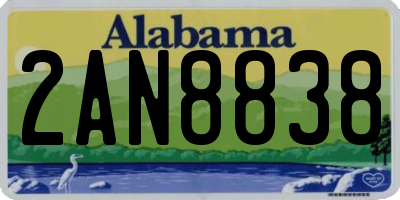AL license plate 2AN8838