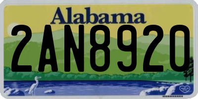 AL license plate 2AN8920