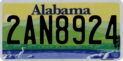 AL license plate 2AN8924