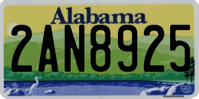 AL license plate 2AN8925