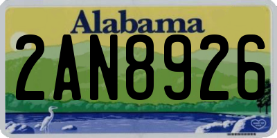 AL license plate 2AN8926