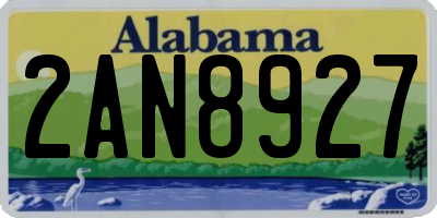 AL license plate 2AN8927