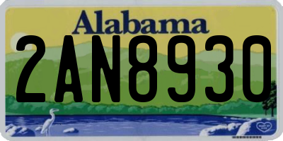 AL license plate 2AN8930