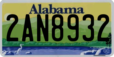 AL license plate 2AN8932