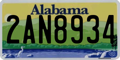 AL license plate 2AN8934