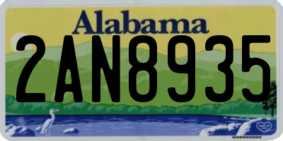AL license plate 2AN8935