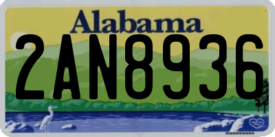 AL license plate 2AN8936