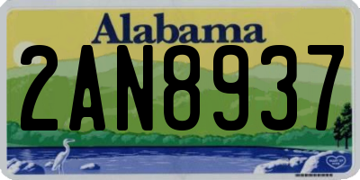AL license plate 2AN8937