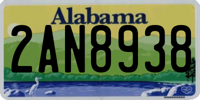 AL license plate 2AN8938