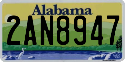 AL license plate 2AN8947