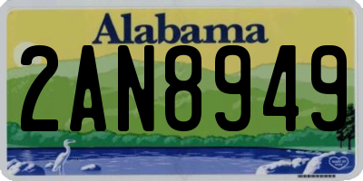 AL license plate 2AN8949