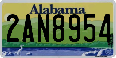 AL license plate 2AN8954