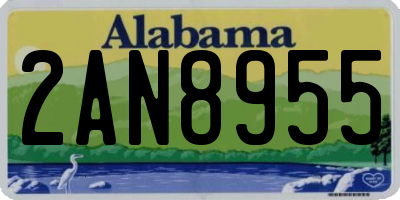 AL license plate 2AN8955