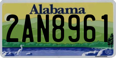 AL license plate 2AN8961
