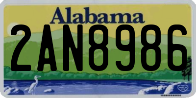 AL license plate 2AN8986