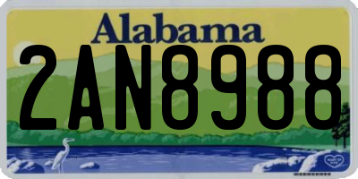 AL license plate 2AN8988