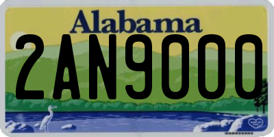 AL license plate 2AN9000