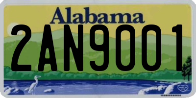AL license plate 2AN9001