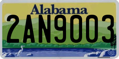 AL license plate 2AN9003