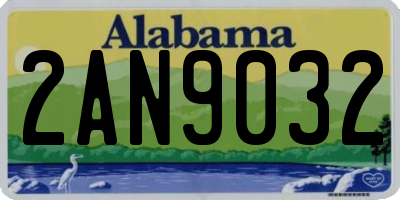 AL license plate 2AN9032