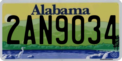 AL license plate 2AN9034