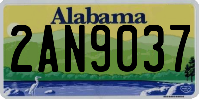 AL license plate 2AN9037