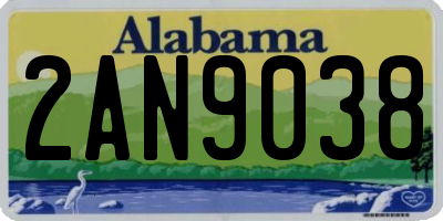 AL license plate 2AN9038