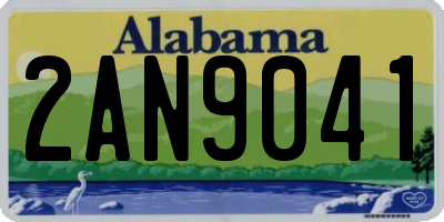 AL license plate 2AN9041