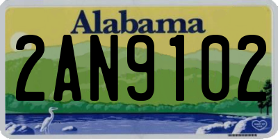 AL license plate 2AN9102