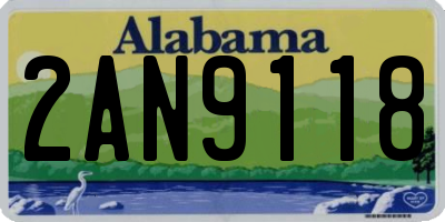 AL license plate 2AN9118