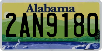 AL license plate 2AN9180