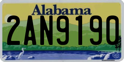 AL license plate 2AN9190